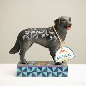 Jim Shore Heartwood Creek Black Lab Retriever "Duke" FolkArt CottageCore Country